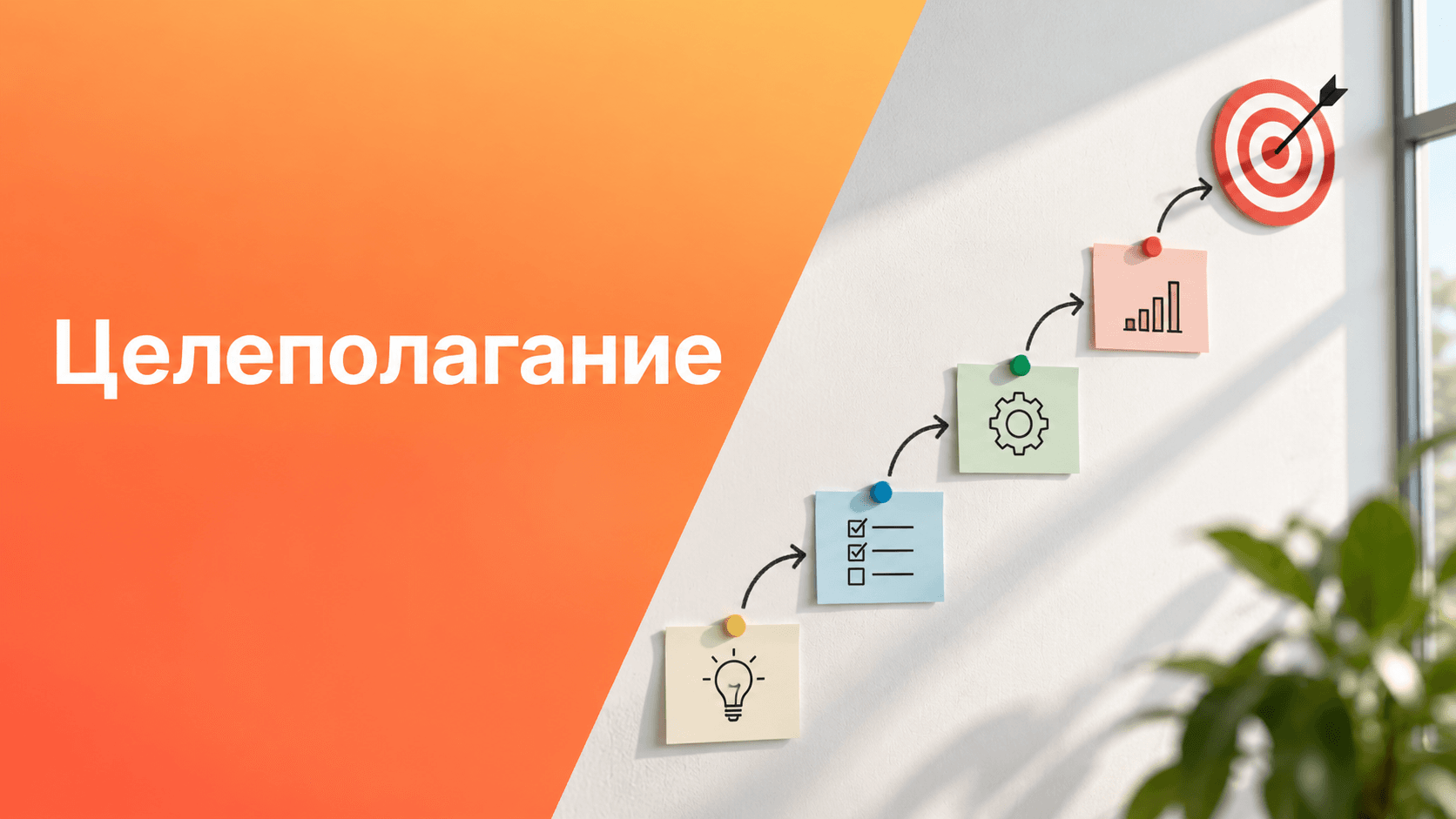 Целеполагание: путь от идеи через этапы к выбранной цели.