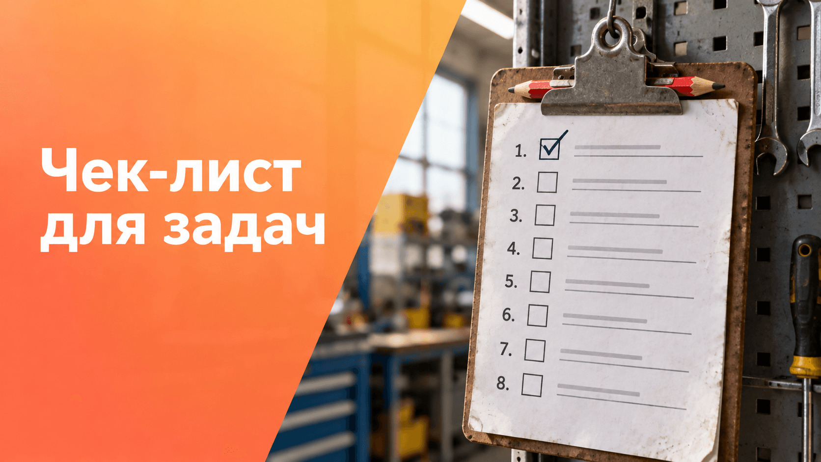 Чек-лист для задач: проверка шагов по пунктам.