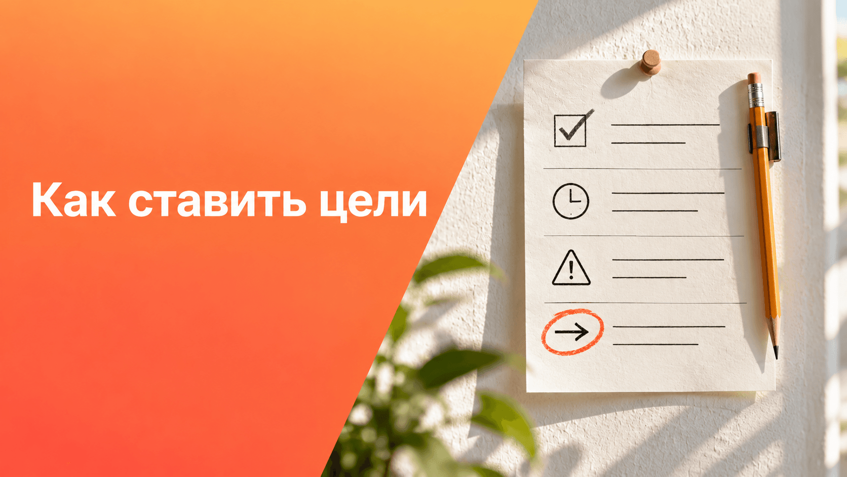 Как ставить цели: проверка результата, срока, ограничений и первого шага.